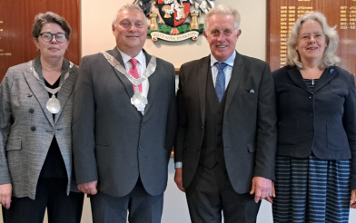 Mayor Tim Webster with previous Mayor Alan Hewson