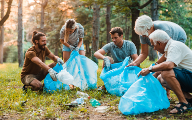 Volunteers Litter Picking In Park