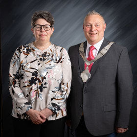 Mayor Tim Webster and his wife
